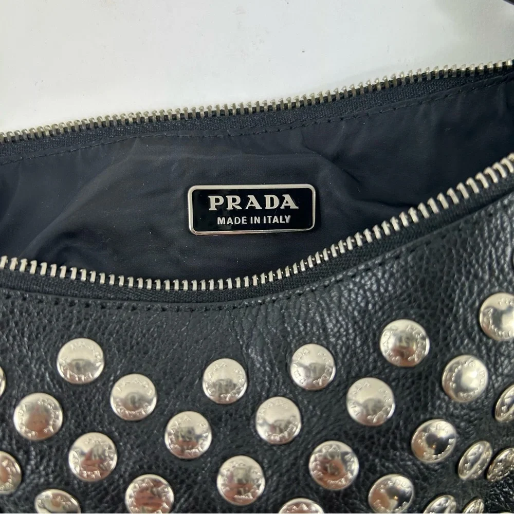 Rare Prada Vintage Antic Stud-Embellished Pochette - Picture 4 of 11